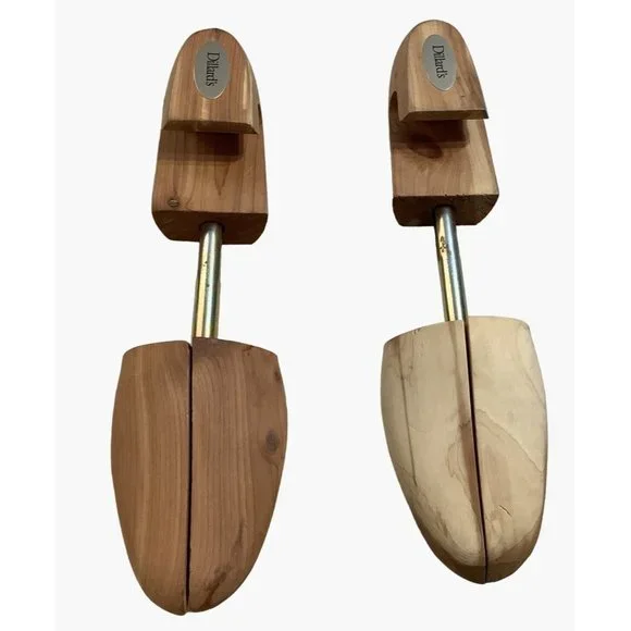 2 Dillard's Wooden Shoe Tree Shapers Stretchers Adjustable M/L Vintage - Picture 2 of 6